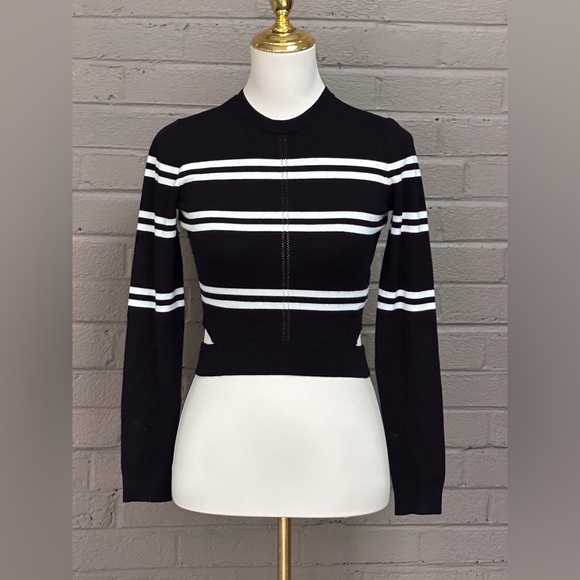 Guess Sweaters - Guess black & White crop cut-out sides sweater XS